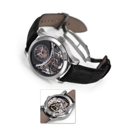 JAEGER-LECOULTRE GYROTOURBILLON 1, WHITE GOLD, NO. 2/20..Jaeger-LeCoultre, Gyrotourbillon 1, No. 2/20, case No. 2513374, Ref. 149.3.07.S..Made in a limited edition of 20 sets in white gold. Sold on December 18th, 2009..Exceptional and highly complicated, 