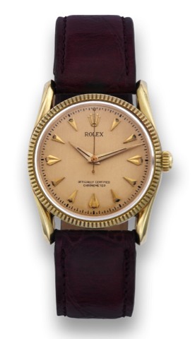 ROLEX REF. 6593 BOMBAY.Rolex, Oyster Perpetual, Officially Certified Chronometer.Bombay, Ref. 6593. Made in the 1950's..Fine, centre second, self-winding, water-resistant, 18K yellow.gold wristwatch..To be sold without reserve