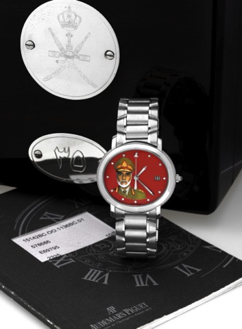 AUDEMARS PIGUET MILLENARY SULTAN OF.OMAN PRESENTATION WATCH, WHITE GOLD.Audemars Piguet, Millenary, movement No. 578686.case No. E69795. Made in a limited edition in the 2000s..Very fine and rare, heavy, horizontal oval, center seconds.water resistant, se