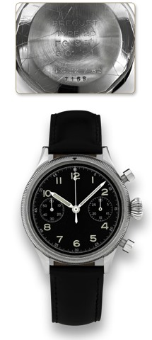 BREGUET TYPE XX MILITARY ISSUE.Breguet, Type 20, Flyback, Ref. 7168. Made in 1957..Fine and rare, water-resistant, stainless steel aviator's.wristwatch with round button fly-back chronograph and.register. Accompanied by an attestation from Breguet.confirm