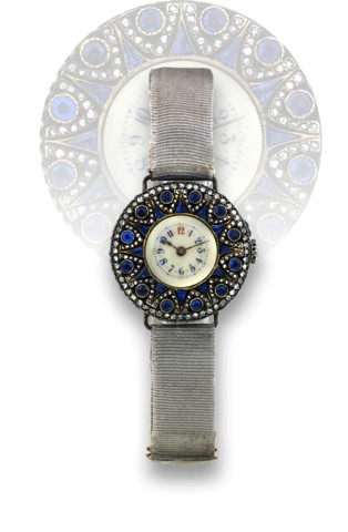 LECOULTRE - BELLE EPOQUE SAPPHIRE.DIAMONDS.LeCoultre & Cie. Made circa 1910..Very fine and very elegant, lady