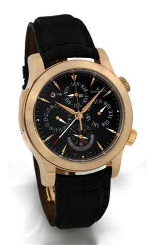 JAEGER LECOULTRE GRAND REVEIL PERPETUAL.CALENDAR ALARM, PINK GOLD.Jaeger-LeCoultre, Perpetual Calendar - Master Grand.Alarm, No. 259, Ref. 149.2.95. Made circa 2007..Very fine, large, center seconds, self-winding, water resistant.18K pink gold wristwatch 