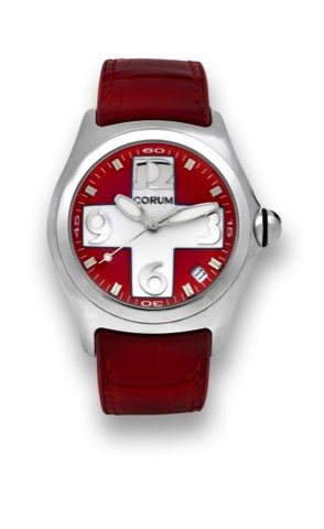 CORUM BUBBLE SWISS FLAG.STEEL.Corum, case No. 647471, Ref. 16315020..Made in the 2000
