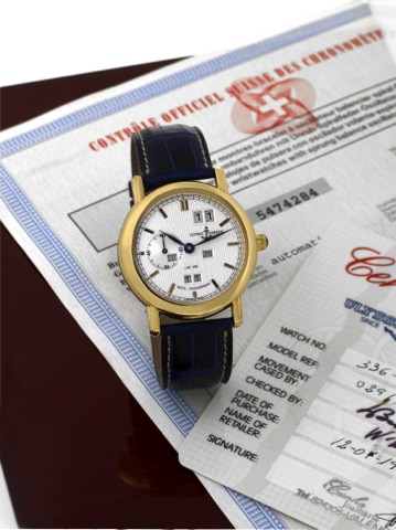ULYSSE NARDIN PERPETUAL LUDWIG, YELLOW.GOLD.Ulysse Nardin, 150th Anniversary, Perpetual Calendar.Automatic, No. 029/150, Ref. 336-22. Made in a limited.edition of 150 pieces in 1996 to celebrate the 150th.anniversary of Ulysse Nardin, sold in January 12th