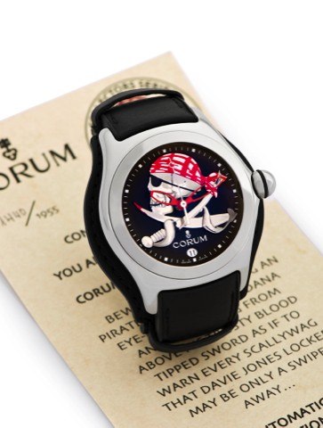CORUM BUBBLE, REF..082.150.20, PRIVATEER.Corum, Bubble Privateer, No. 1440/1955.case No. 1723005, Ref. 082.150.20. Made.in a limited edition of 1955 pieces, sold on.September 16, 2005..Fine, curved, center seconds, self-winding.water-resistant, stainless 