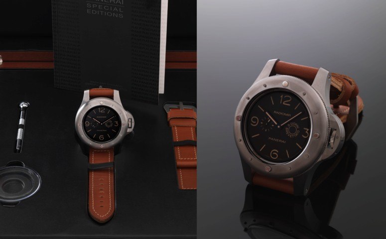 PANERAI REF. OP 6795 PAM 341 8 DAY RADIOMIR EGIZIANO TITANIUM.Radiomir Panerai, Firenze, Special Edition Radiomir Egiziano 8 Giorni Brevettato, No. L 443 / 500, case No. BB 1404922, Ref. OP.6795. Made in a limited edition of 500 pieces in 2009..Very fine 