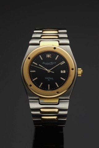 IWC INGENIEUR REF. 3003 AUTOMATIC STEEL.GOLD.International Watch & Co., Schaffhausen, Ingenieur.Automatic, No. 2093724, case No. 2241588, Ref. 3003. Made.circa 1980..Fine and rare, tonneau shaped, water-resistant, self-winding.center seconds, antimagnetic