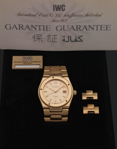 IWC INGENIEUR REF. 9503/9232 AUTOMATIC YELLOW GOLD.International Watch & Co., Schaffhausen, Ingenieur, Automatic, No. 2178054, case No. 2259376, Ref. 9503/9232. Made circa 1978..Fine and rare, tonneau shaped, water-resistant, self-winding, center seconds,