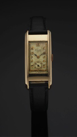 ROLEX PRECISION OBSERVATORY GOLD FILLED.Rolex Precision, Observatory. Made in the 1930s..Fine and rare, rectangular curved 10K gold filled wristwatch..To be sold without reserve