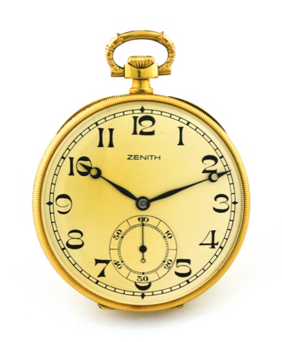 Zenith Yellow Gold Pocket Watch.Zenith, movement No. 2721644, case No. 279783..Made in the 1930’s..Fine, 18K yellow gold, open face keyless pocket.watch..To be sold without reserve
