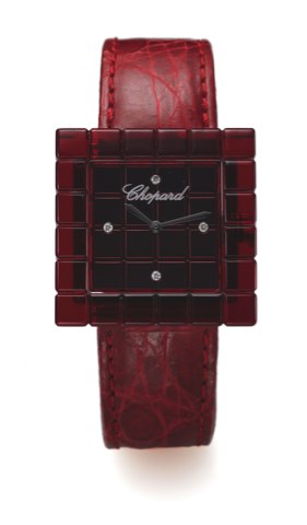 CHOPARD REF. 7780 BE MAD RESIN.Chopard, Be Mad, No. 1423/9999.Ref. 12/7780. Made circa 2003..Unusual red resin and diamond-set quartz.wristwatch with Chopard Be Mad strap and.steel deployant clasp..To be sold without reserve
