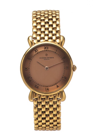 VACHERON CONSTANTIN REF. 33084.TEARDROP LUGS YELLOW GOLD BRACELET.Vacheron Constantin, Genève, No. 746304, case.No. 591805, Ref. 33084. Made in the 1980s..Very fine and rare, thin, 18K yellow gold wristwatch.with an integral 18K yellow gold Vacheron & Con