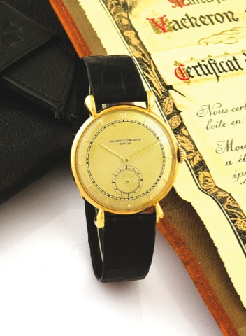 Vacheron Constantin Ref 4126.Yellow Gold.Vacheron & Constantin, Genève, movement No..493703, case No. 322602, Ref. 4126. Made in.the 1940’s..Very fine 18K yellow gold wristwatch with an.18K yellow gold buckle. Accompanied by fitted.box and Certificate.