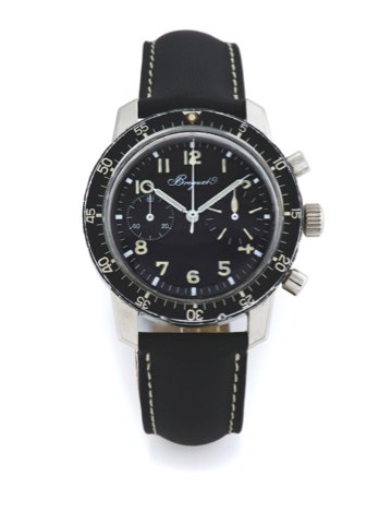 Breguet - Type XX - Flyback Chronograph.Breguet, Type XX, no. 21334. Made in the 1970s..Fine, water-resistant, stainless steel aviator’s wristwatch with black bezel.round button chronograph and register.