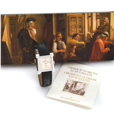 Vacheron Constantin Carree.Historique Ref 91030 White Gold.Vacheron & Constantin, Genève, no. 76/600, movement.no. 860266, case no. 726052, ref. 91030 G. made in a.limited edition of 600 pieces in 2000, sold on December.2001..Very fine, rare, square, wate