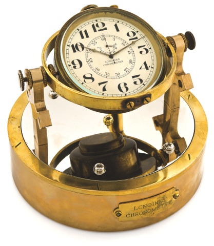 Longines Display Chronometer.Longines, `Chronometer`,no.6425109. Made in the 1940s..Fine and rare, indirect center-seconds, table display lever.chronometer with 36-hour power-reserve.