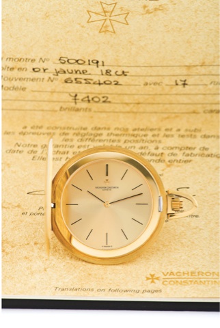 VACHERON & CONSTANTIN REF. 7402 DRESS WATCH YELLOW GOLD – NEW OLD STOCK.Vacheron & Constantin, Genève, No. 655402, case.No. 500191, Ref. 7402. Made circa 1965..Very fine, hunting-cased, 18K yellow gold montre Couteau savonnette, extra thin keyless dress w