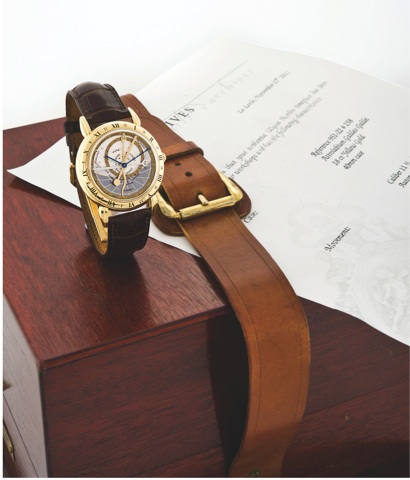 ULYSSE NARDIN ASTROLABIUM GALILEO GALILEI.Ulysse Nardin, Locle, Suisse, Astrolabium Galileo Galilei, No..258, Ref. 951-22. Made circa 1988..Very fine and unusual, astronomic, self-winding, water-resistant.18K yellow gold wristwatch with astrolabe, days an