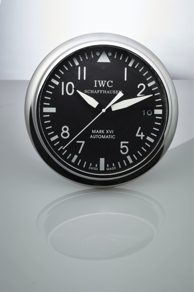 IWC MARK XVI WALL CLOCK.IWC, Schaffhausen. Made in the 2000s..Fine and rare, large wall clock with quartz movement..To be sold without reserve