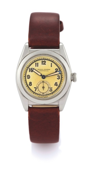 ROLEX REF 3134 STEEL.Rolex, Oyster Perpetual, case No. 104396, Ref. 3134. Made in the 1950’s..Fine and rare, water resistant, stainless steel wristwatch.