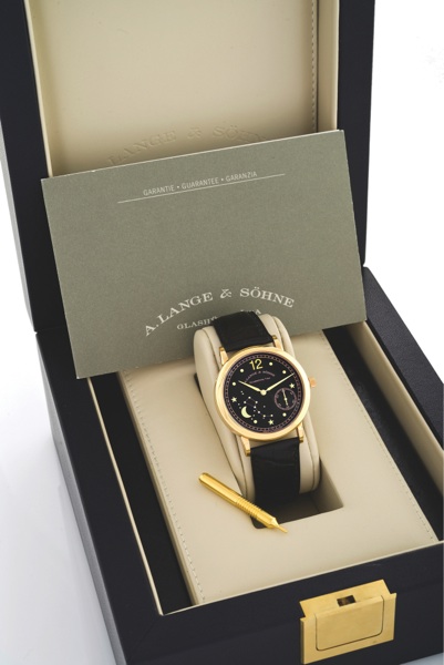 LANGE & SOHNE 1815 - EMIL LANGE - MOON PHASE.A. Lange & Söhne, Glashütte i. SA, 1815 - Emil Lange - Moon.Phase, No. 113/250, movement No. 14158, case No. 124113.Ref. 231.031. Made in a limited edition of 250 examples in.2000, sold in October 20