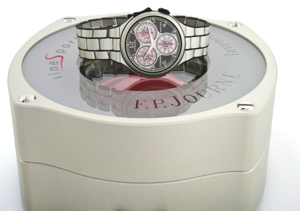 F.P. JOURNE CENTIGRAPHE SPORT, ALUMINUM.F.P. Journe, Invenit et Fecit, Centigraphe Souverain. Made in 2013. Very fine and rare aluminum.and rubber wristwatch with lever 1/100th second chronograph, 20-second and 10 minute.register and an aluminu