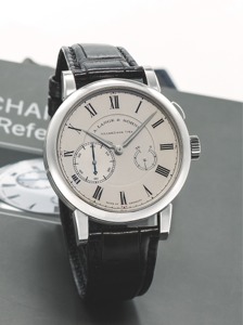 A. LANGE & SÖHNE REF. 250.025. RICHARD LANGE REFERENZUHR PLATINUM. Lange & Söhne, Glashütte i./Sa., “Richard Lange Referenzuhr”, limited edition. No.40/50. No. 81191, case No. 191178, Ref. 250.025. Made in a limited series of. 50 pieces in 2010.. Very fin
