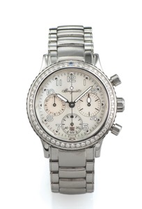 BREGUET, REF. 4821, TRANSATLANTIQUE TYPE XX. STEEL AND DIAMONDS. Breguet, “Transatlantique Type XX Automatique”, Ref. 4821. No. 72490. Made in 2005.. Very fine, self-winding, water-resistant to 100 meters. stainless steel and diamonds lady’s wristwatch wi