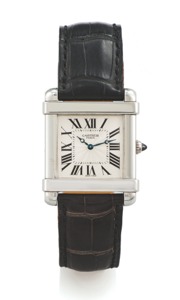CARTIER, REF. 2685G, TANK CHINOISE PLATINUM. Cartier, Paris, ‘’Tank Chinoise’’, No. 0044CE, Ref. 2685G. Made circa 2004.. Very fine, rare and elegant, square, water-resistant, platinum wristwatch