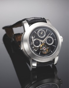 GIRARD PERREGAUX OPREA TWO MINUTE REPEATER. PERPETUAL CALENDAR PLATINUM. Girard-Perregaux, “Opera Two, Tourbillon, Westminster Minute. Repeater, Perpetual Calendar,” No. 3, Ref. 99740. Made circa 2003.. Extremely fine, rare and important, minute-repeating