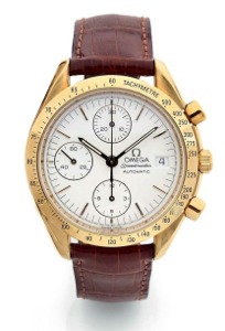 OMEGA OMEGA Speadmaster Contemporaine. Chronographe en or, 3 compteurs automatique.