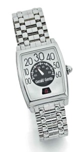 GERALD GENTA GERALD GENTA Modèle Retro Solo en acier. Heures sautantes par guichet et