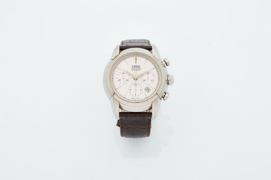 Boîtier De Montre Oris Référence 7590 (mouvement 7584) - Acier Gris, Occasion, Style Habillé