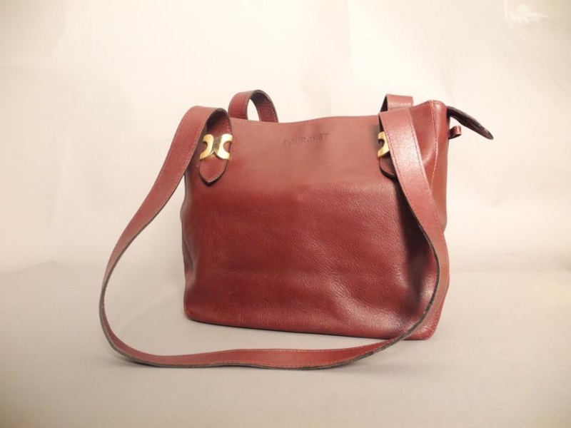 POURCHET POURCHET Sac à main cuir bordeaux - vente aux enchères 27/03/2013
