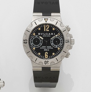 Diagono Professional Scuba Chronometer, Ref:SCB38S, Case No.BO 4743, Circa 2000 Jewelled automatic movement, black dial with applied luminous filled dot hour markers and Arabic numerals at 6 and 12, white outer minute divisions, polished arrow hands with 