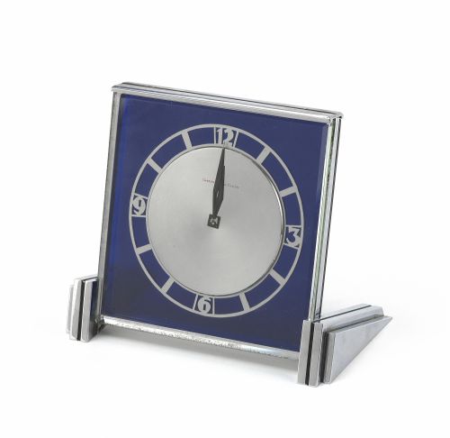 Garrard-LeCoultre. An Art Deco keyless wind 8 day desk clock