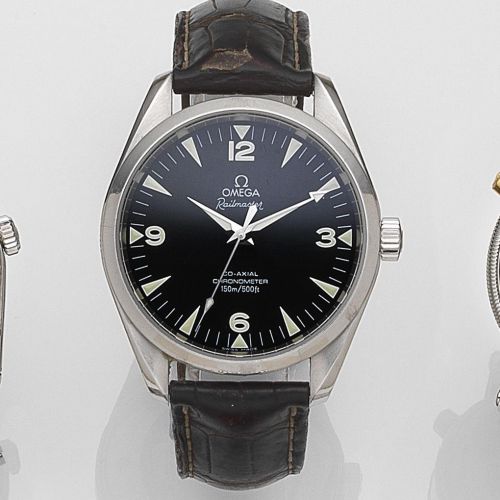 Omega. A stainless steel automatic wristwatch