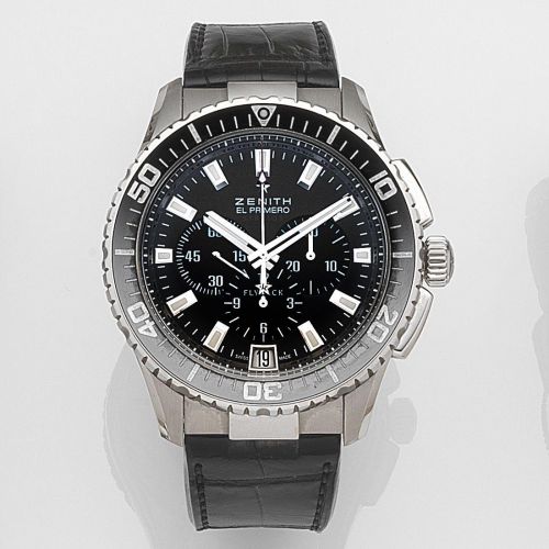 Zenith. A stainless steel automatic calendar chronograph wristwatch