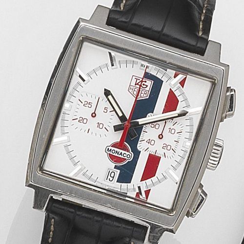 TAG Heuer. A stainless steel manual wind calendar chronograph wristwatch