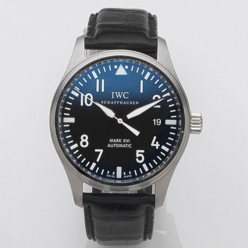 IWC. A stainless steel automatic calendar wristwatch