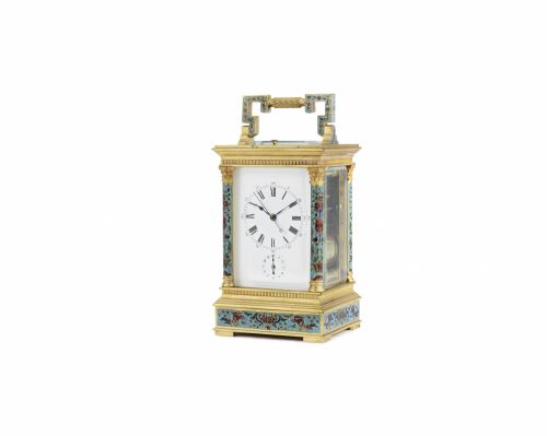 A fine late 19th century French grande sonnerie carriage clock for the Chinese market