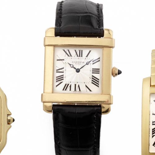 Cartier. An 18ct gold manual wind wristwatch