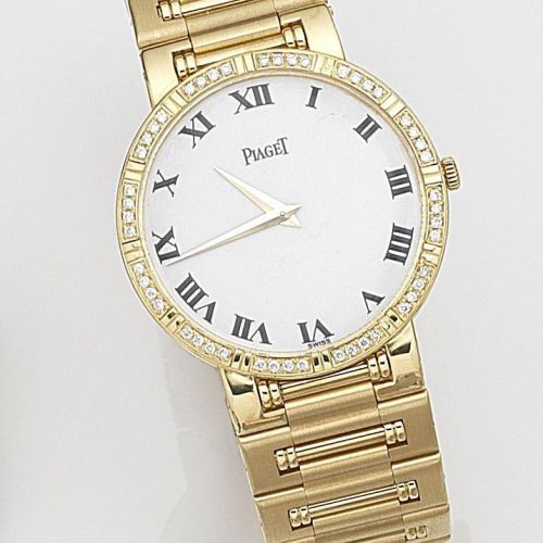 Piaget. An 18ct gold and diamond set quartz bracelet watch