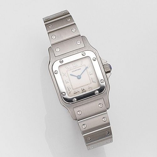 Cartier. A lady's stainless steel quartz bracelet watch