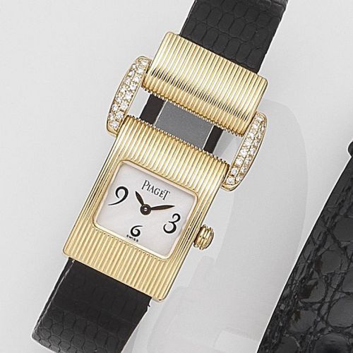 Piaget. A lady's 18ct gold and diamond set quartz wristwatch