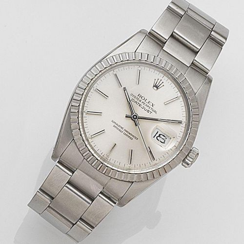 Rolex. A stainless steel automatic calendar bracelet watch