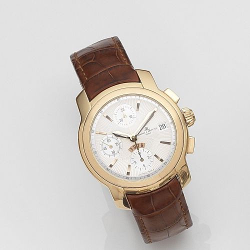 Baume & Mercier. An 18ct gold automatic calendar chronograph wristwatch