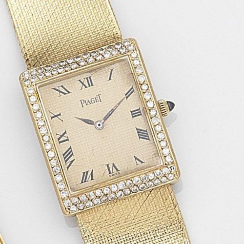 Piaget. An 18ct gold and diamond set manual wind bracelet watch