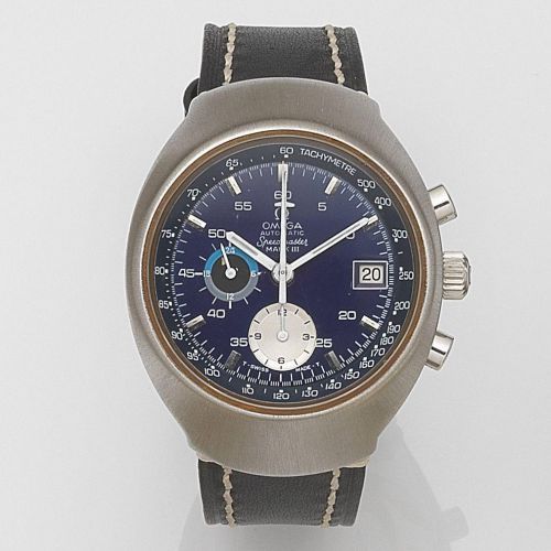 Omega. A stainless steel automatic calendar chronograph wristwatch
