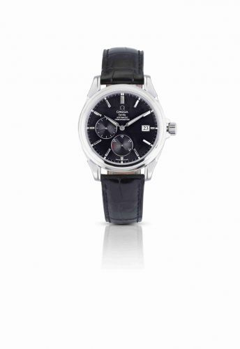 Omega. A stainless steel automatic calendar chronometer wristwatch with box and papers